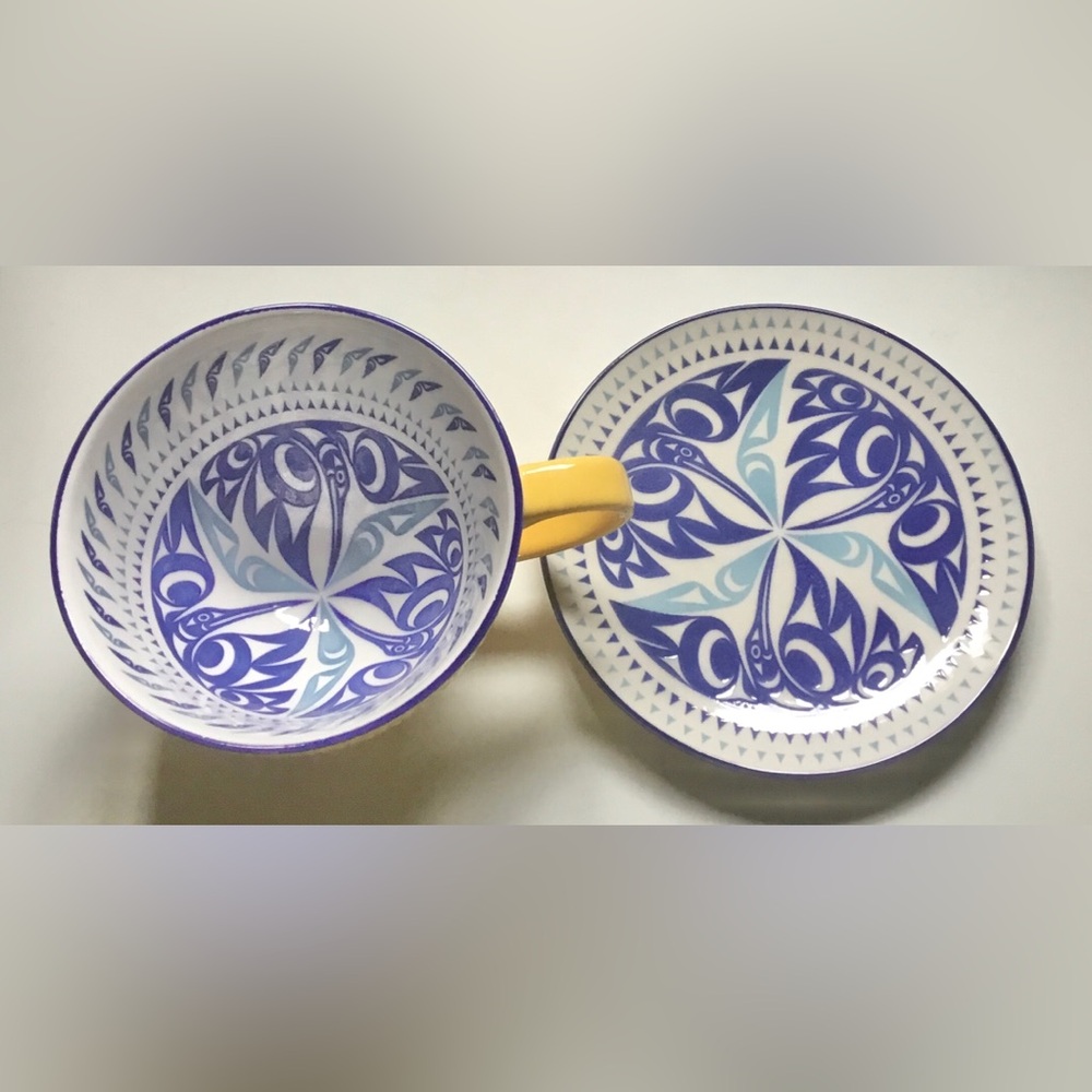First Nations Indigenous ‘Hummingbird” Maynard Johnny, Jr Mug & Plate